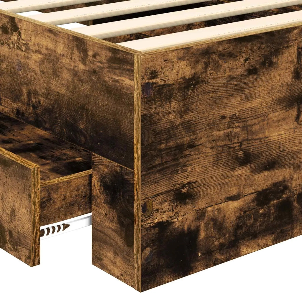Struttura del letto-Giroletto Rovere Affumicato e Argento 75 x 190 cm 645549
