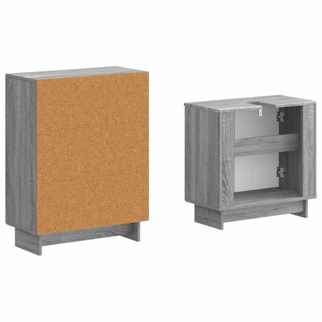 Set di Armadi da Bagno da 2 Pezzi EDE Sonoma grigio 3417582
