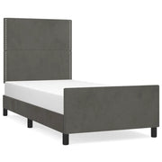 Letto singolo | Letto per adulti | Giroletto senza Materasso Grigio Scuro 90x190 cm Velluto