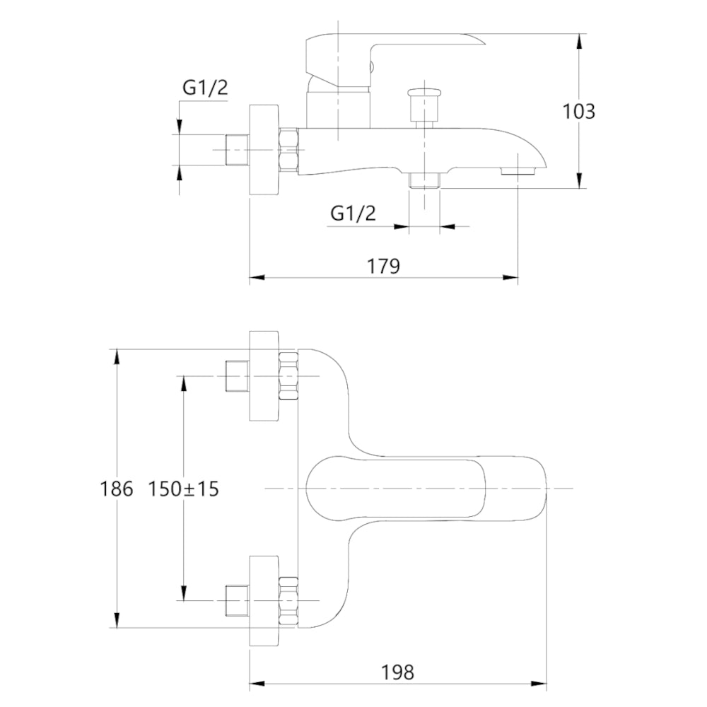 Tris rubinetti miscelatori bidet lavabo esterno vasca linea america cromata