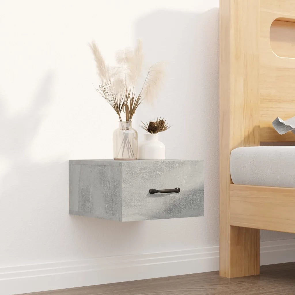 Comodini a Muro 2 pz Grigio Cemento 35x35x20 cm  cod mxl 30821