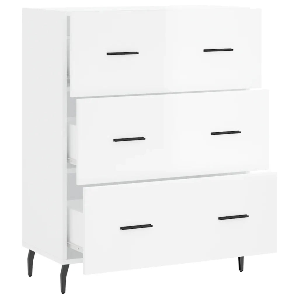 Credenza-Buffet-Armadio da cucina 69,5x34x90 cm in Legno Multistrato Bianco Lucido 121205