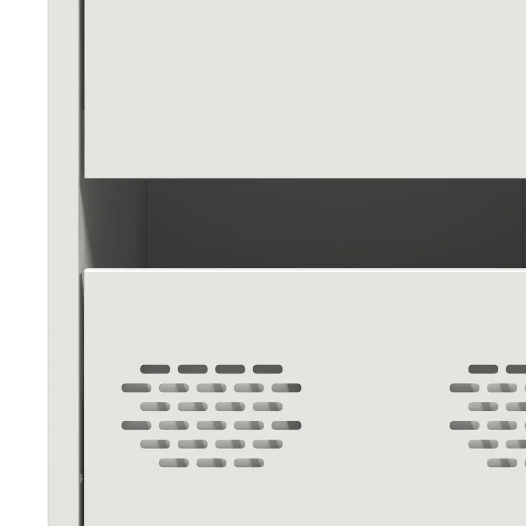Credenza Bianca 35x39x73,5 cm in Acciaio Laminato a Freddo