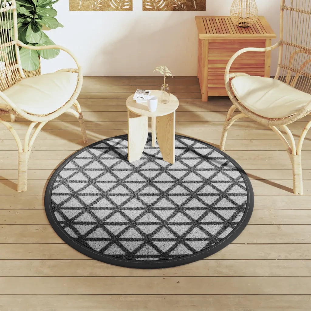 Tappeto da Esterni ARAKIL Nero Ø120 cm in PP 368462