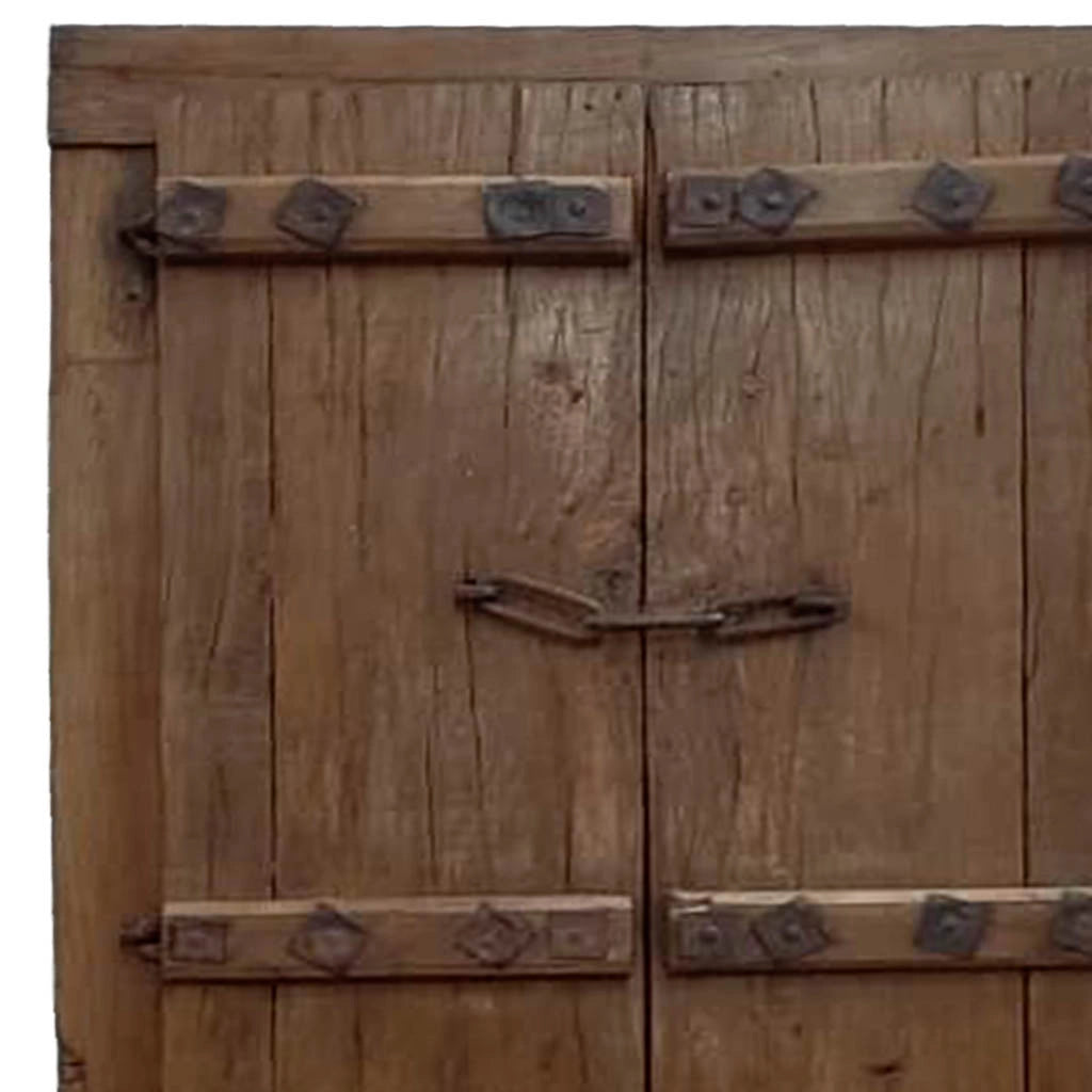 Finestra in legno con finitura artigianale marrone, 78x10x169h cm