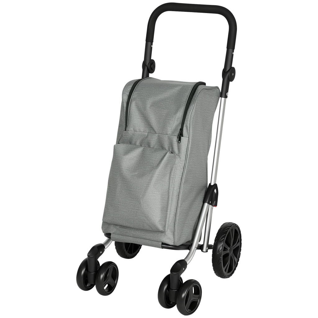 Carrello della spesa pieghevole con borsa termica ¨C zephmum ¨C Grigio, alluminio, 46 litri