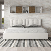 Letto imbottito Matrimoniale 200x200 cm Large - Bianco,Similpelle,Senza rete
