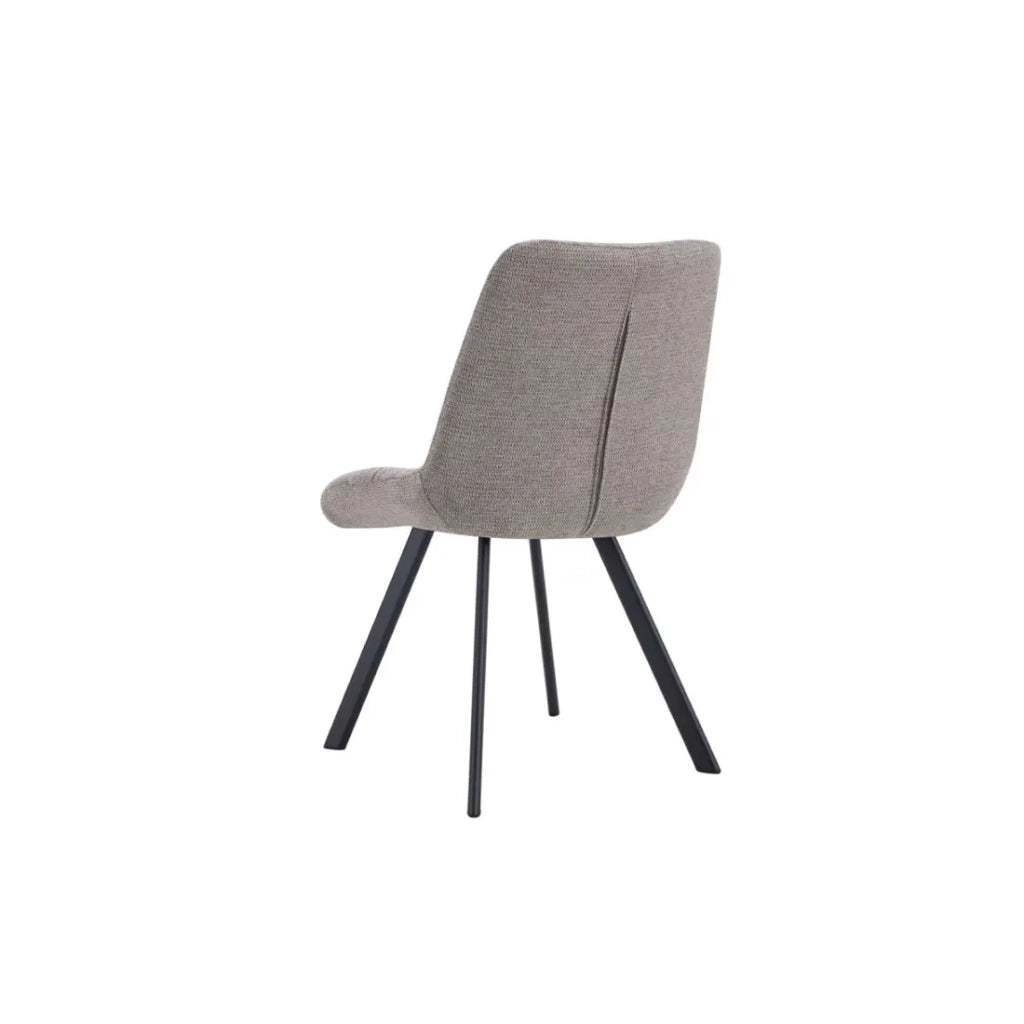 Set di 2 sedie VELMA – Tessuto grigio chiaro – Gambe in metallo – Design moderno – Eleganza morbida e luminosa