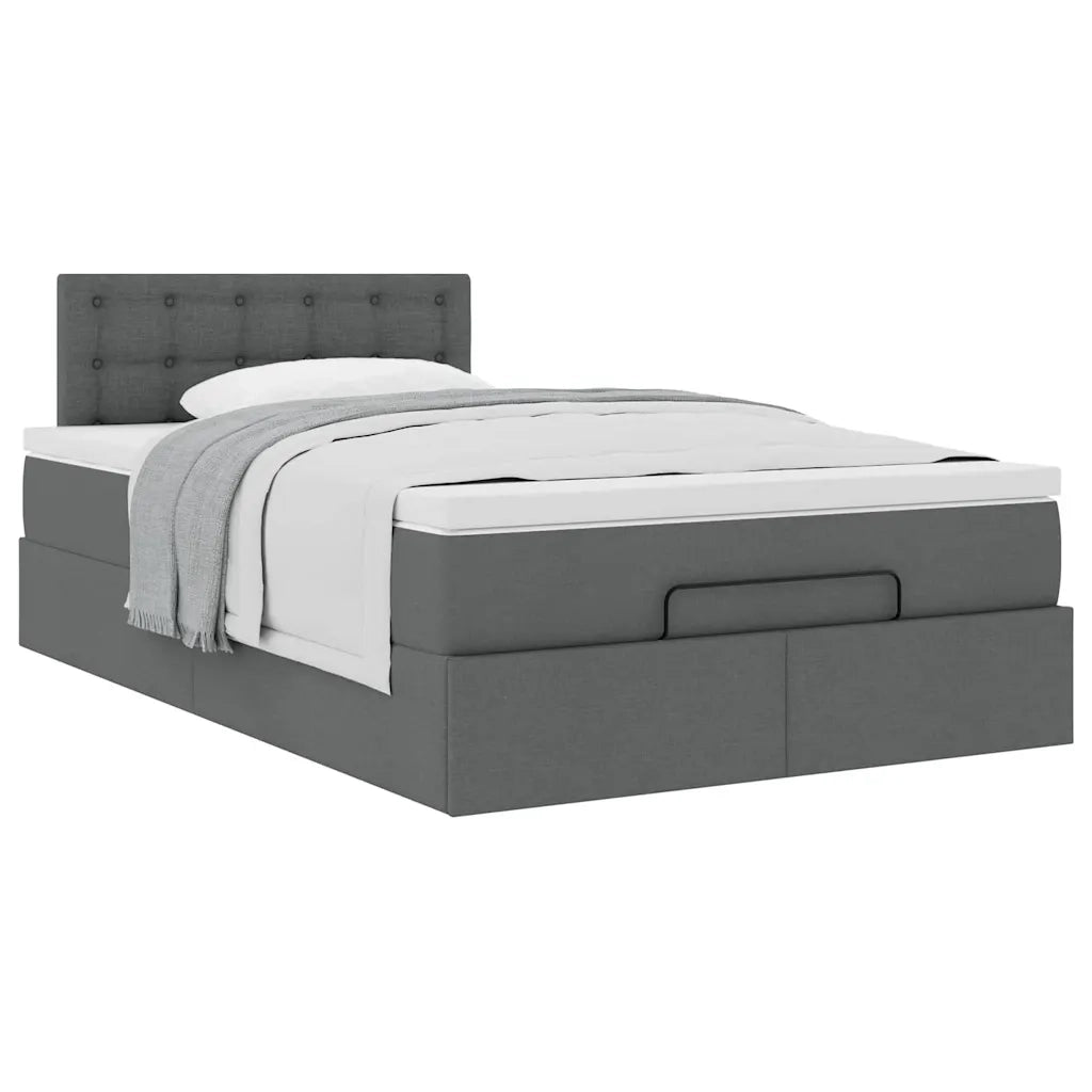 Pouf Letto con Materasso Grigio Scuro 120x190 cm in Tessuto 3311609