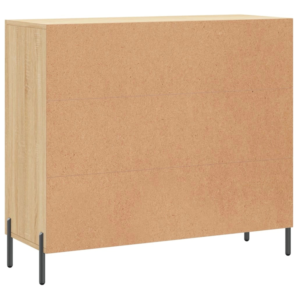 Buffet credenza cassettiera armadio mobile contenitore organizer cucina soggiorno rovere Sonoma 90 x 34 x 80 cm legno ingegnerizzato marrone 02_0031735