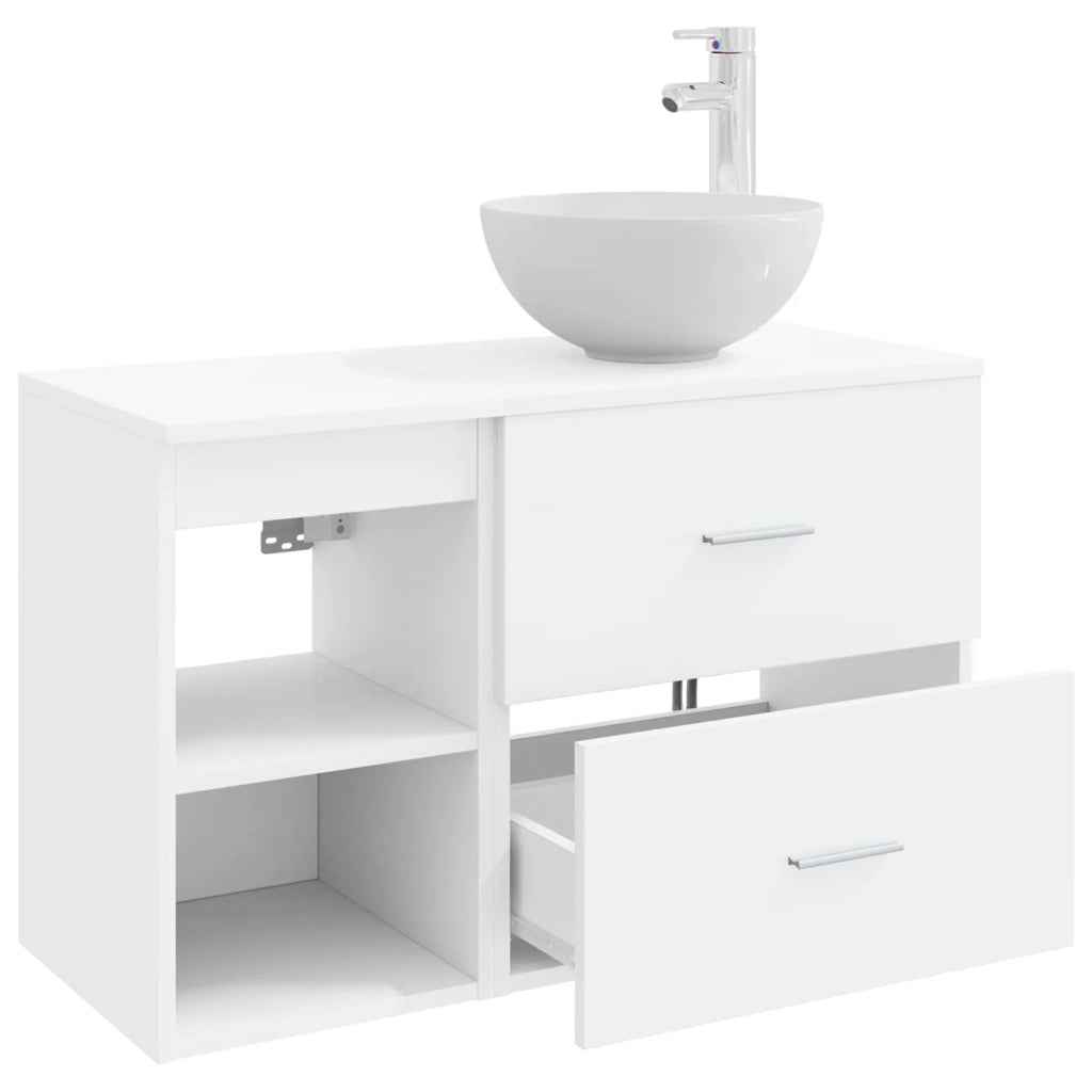 Set di mobili per il bagno 2 pcs Bianco Legno ingegnerizzato 3403864