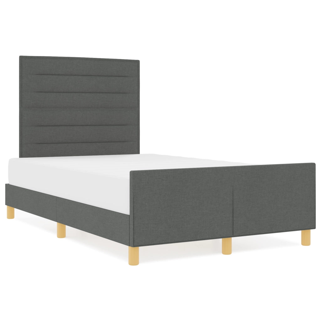 Struttura Letto in Tessuto Grigio Scuro 120x190 cm