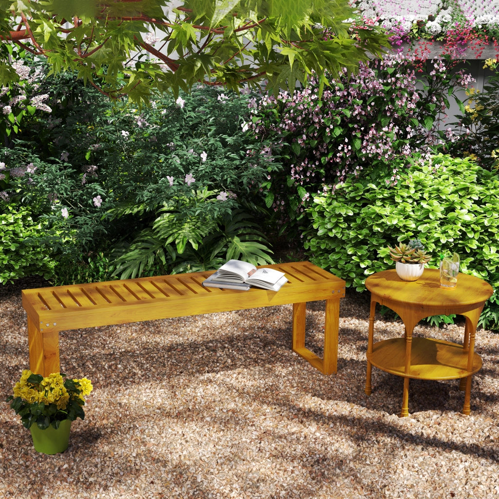 Panchina da giardino in legno di pino 2 posti ¨C zephmum ¨C 132x34x43 cm