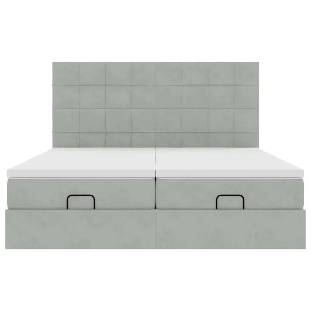 Struttura Letto Pouf con Materassi 180x200 cm Velluto 3313772
