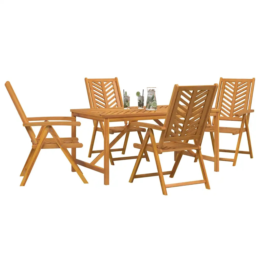 Set da Pranzo per Giardino 5 pcs Marrone 3154123