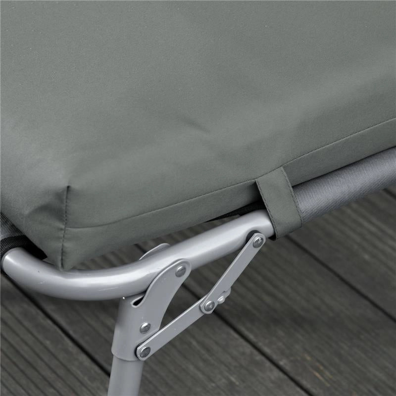 SET 2 CUSCINI PER SDRAIO DA ESTERNO IMBOTTITI IN COTONE CON CINGHIE, 196X55X8 CM, GRIGIO SCURO
