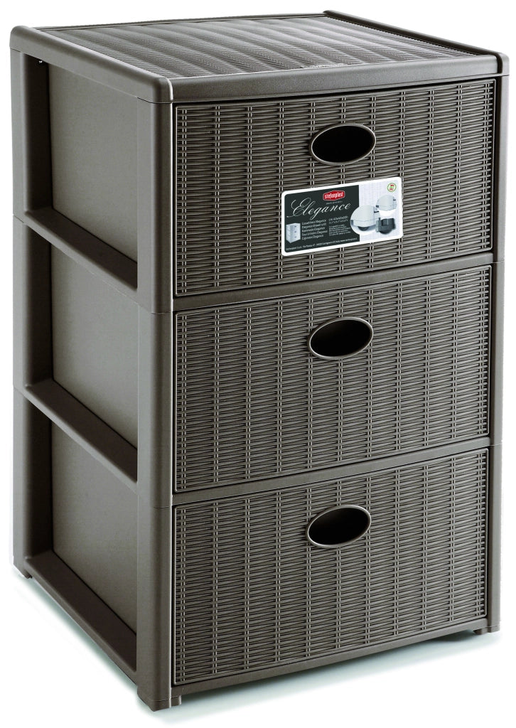 Stefanplast CASSETTIERA ELEGANCE 3 cassetti - cm. 40x40x60 h col. Tortora