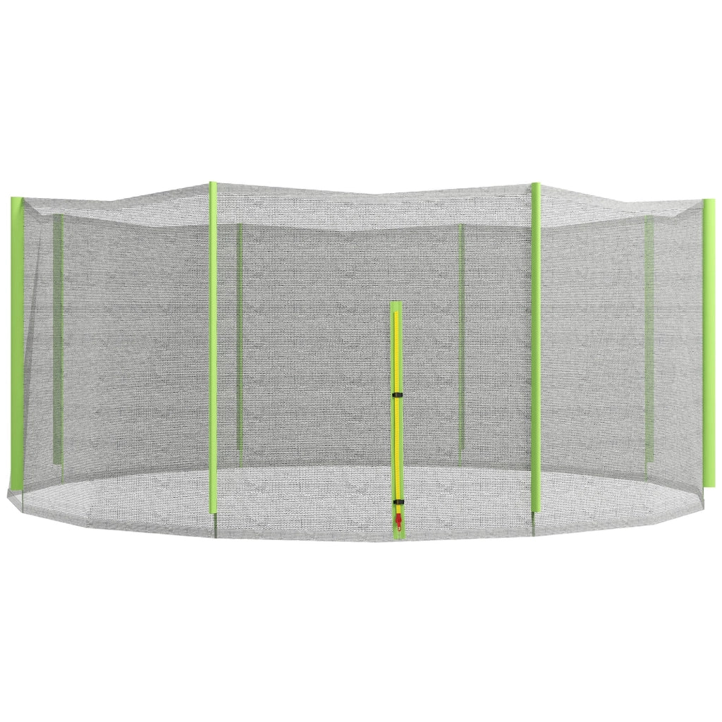 Rete di Protezione per Trampolino 8 Pali con Ingresso a Cerniera ¨C zephmum ¨C PE, Nero e Verde, ?366x180 cm