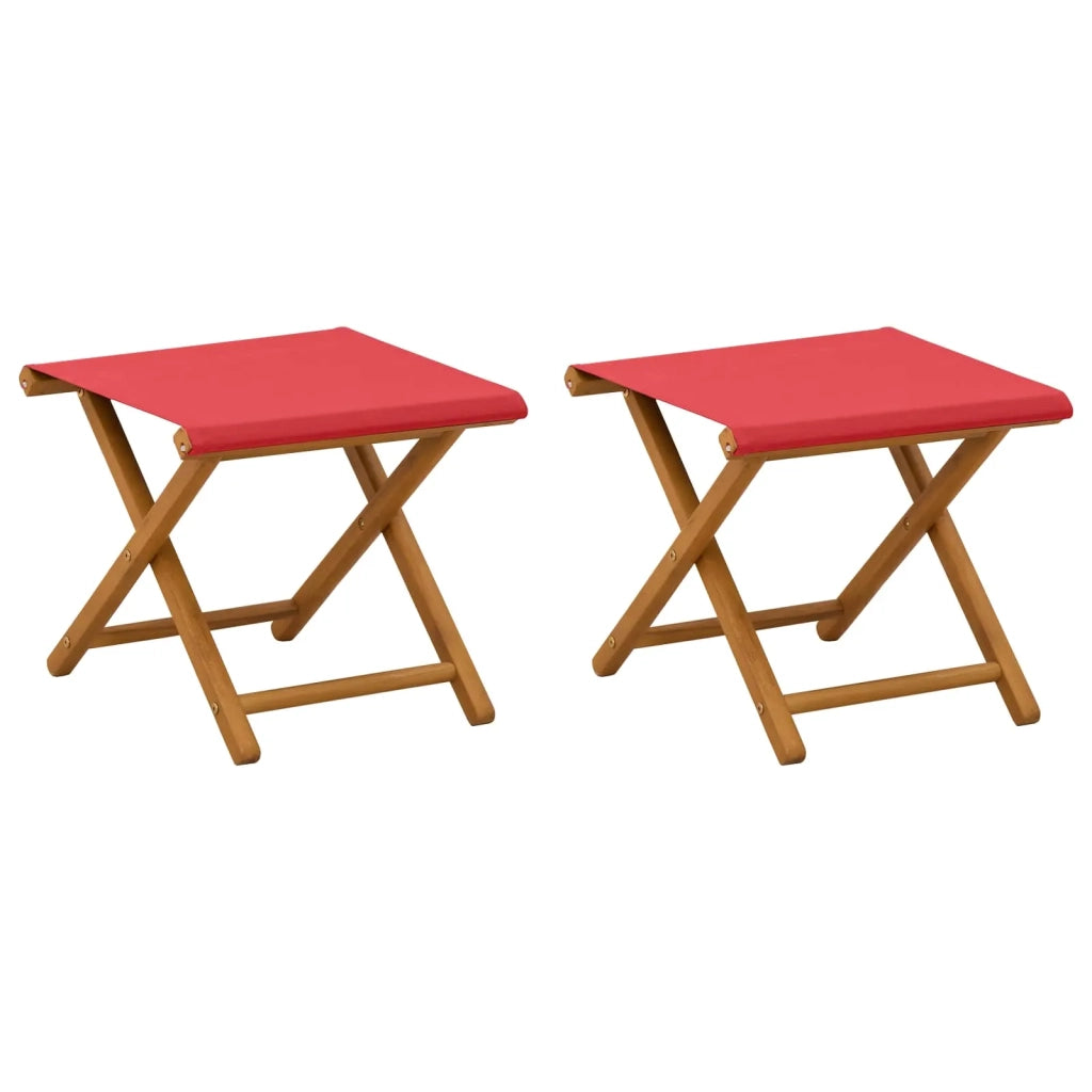Lettino 2 pcs Legno di Eucalipto Massello Rosso 42024892