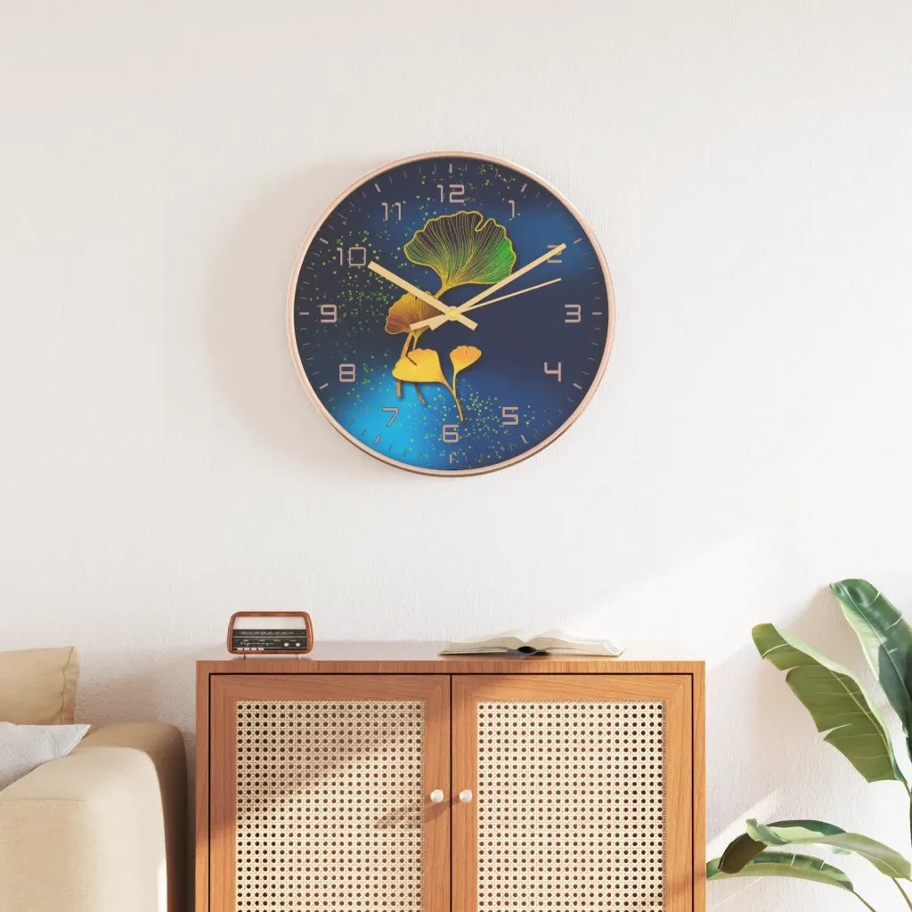 Orologio da Parete Oro e Blu Ã˜29,5 cm Polistirene e Vetro