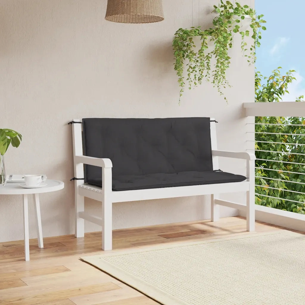 Cuscino per Panca | Cuscini per sedie Nero 120x(50+50)x7 cm in Tessuto Oxford