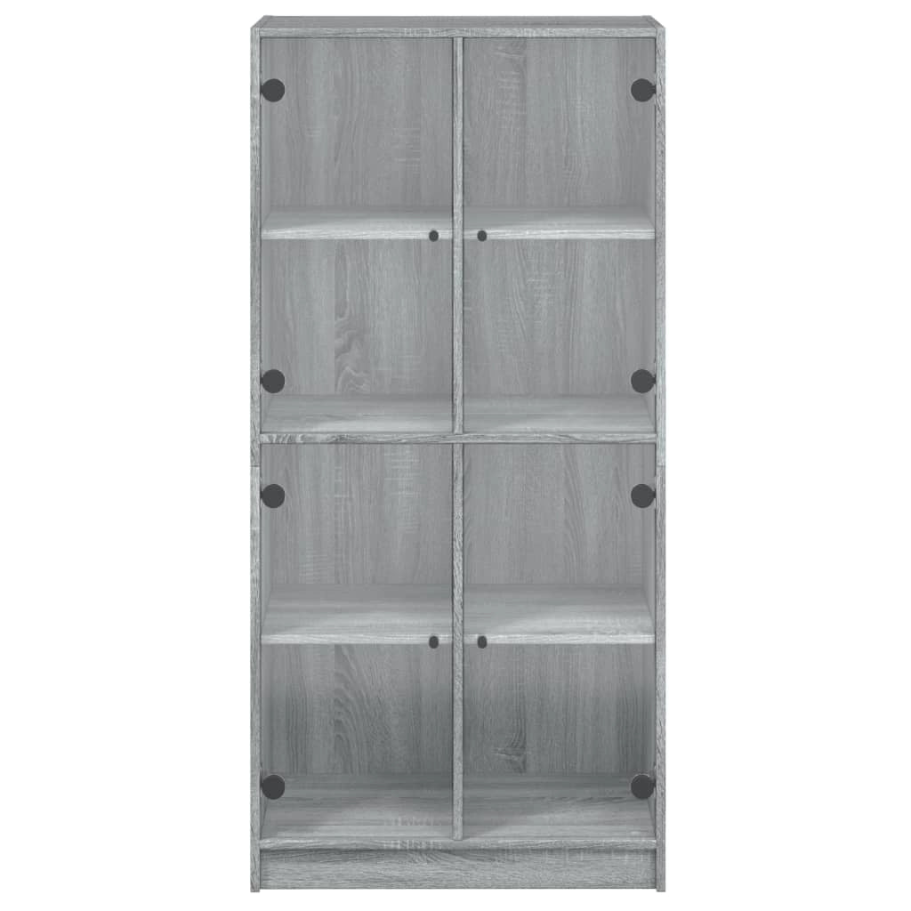 Buffet credenza cassettiera armadio mobile contenitore organizer cucina soggiorno salotto alto con ante rovere Sonoma 68 x 37 x 142 cm legno ingegnerizzato grigio 02_0032243