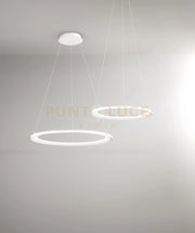 Sospensione in alluminio colore bianco Edge LED 66W 3000K CRI?83 220-240V 50/60Hz 4620Lm biemissione