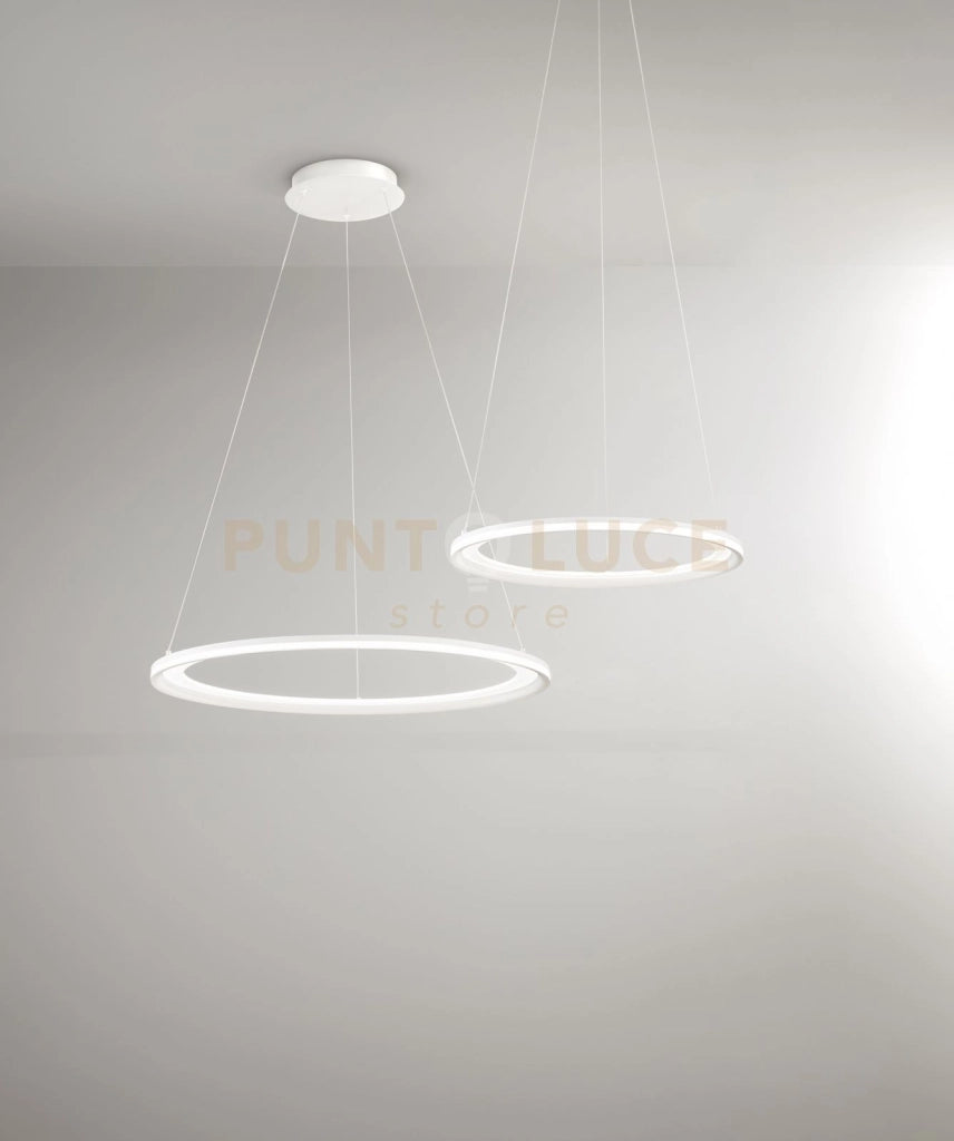 Sospensione in alluminio colore bianco Edge LED 66W 3000K CRI?83 220-240V 50/60Hz 4620Lm biemissione