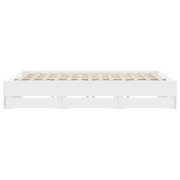 Giroletto con Cassetti Bianco 200x200 cm in Legno Multistrato