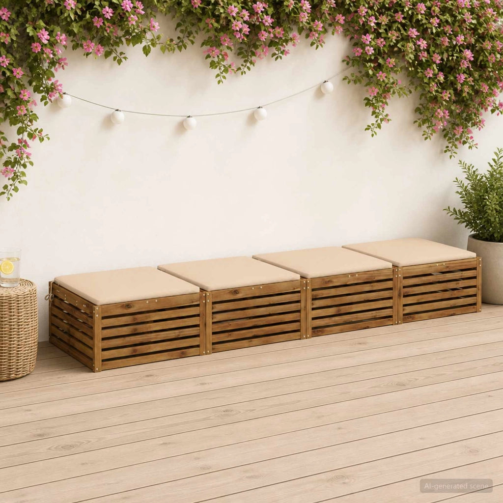 Cuscini per Sedia in 4 Pezzi SOEST 4 pz 100% Poliestere Crema 944608