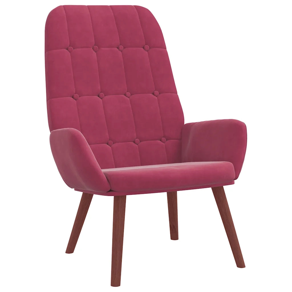 Poltrona Relax con Poggiapiedi Rosso Vino in Velluto 3315143
