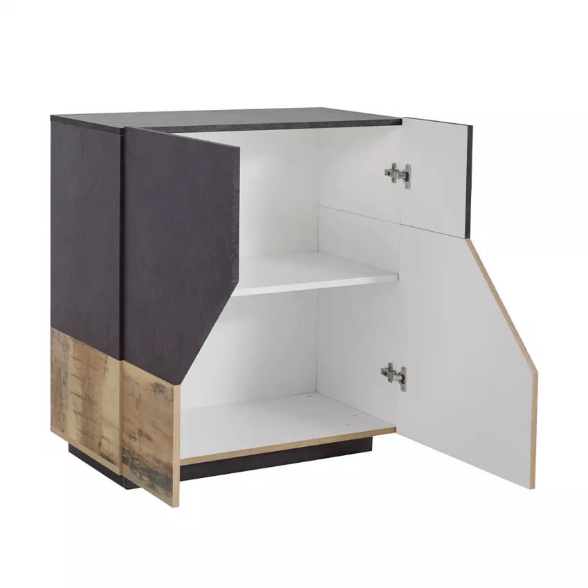 Credenza Alien Report – Legno di Pero/Ardesia, 79,2x43x86 cm, Made in Italy