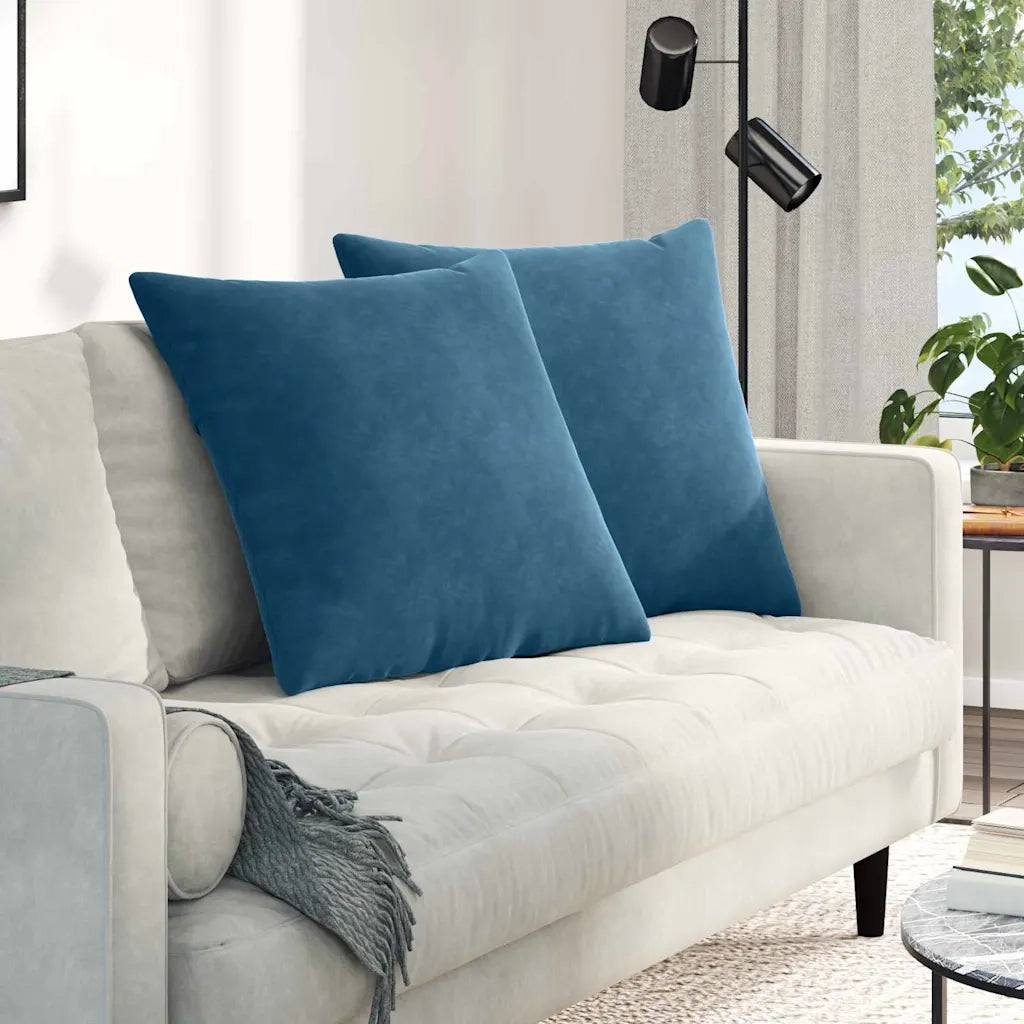 Cuscini da Divano 2 pcs Blu 80 x 80 cm Tessuto in Cords