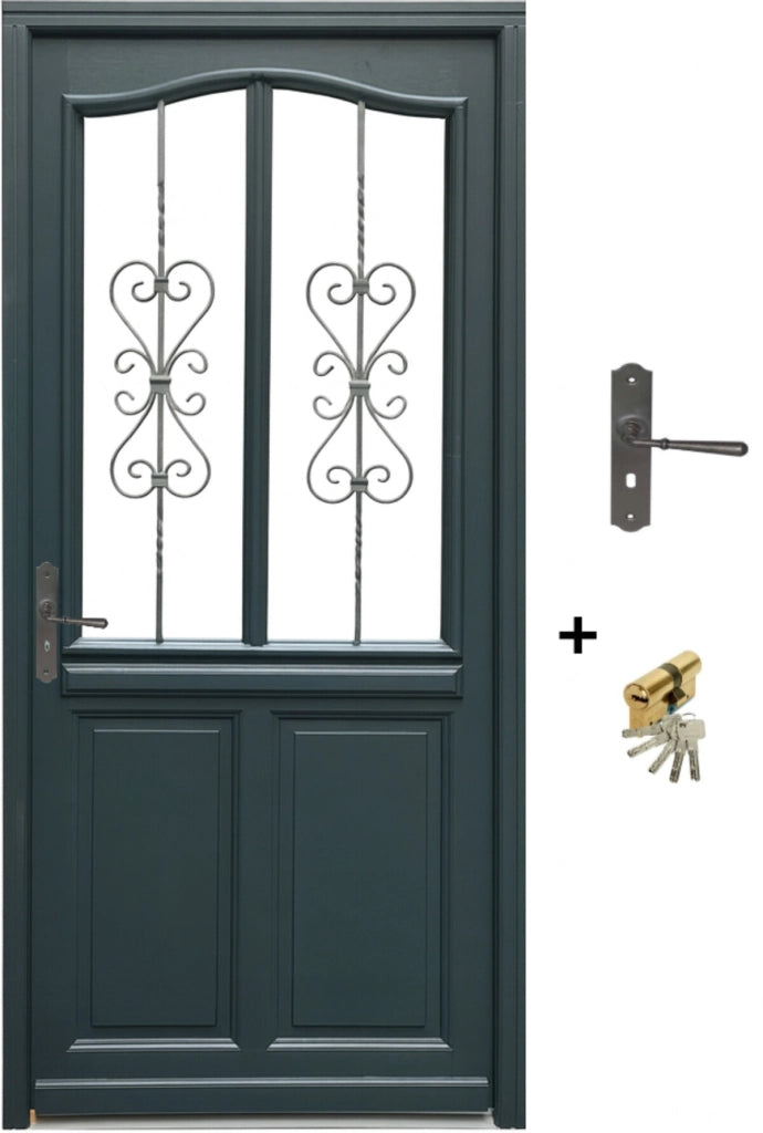 Porta d'ingresso in legno Exo modello 'Sabrina' 215X90 lato destro venduta con maniglia e serratura senza maniglia
