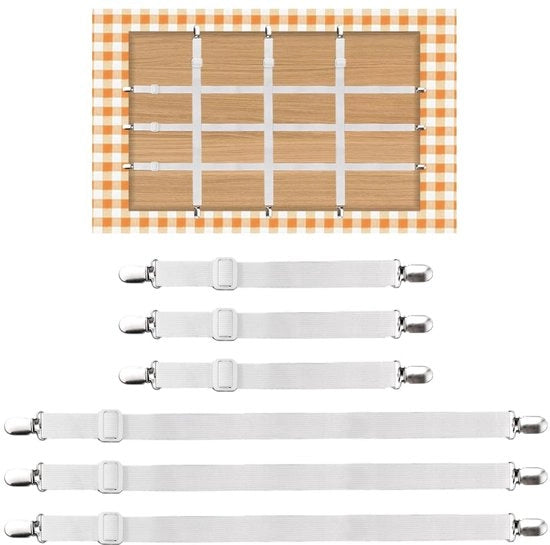Clip per tappeto da tavolo per piatti spessi, 6 pezzi, clip per tappeto da tavolo adattabile per esterni, tappeto da tavolo per esterni, clip per tappeto da tavolo per piatti spessi