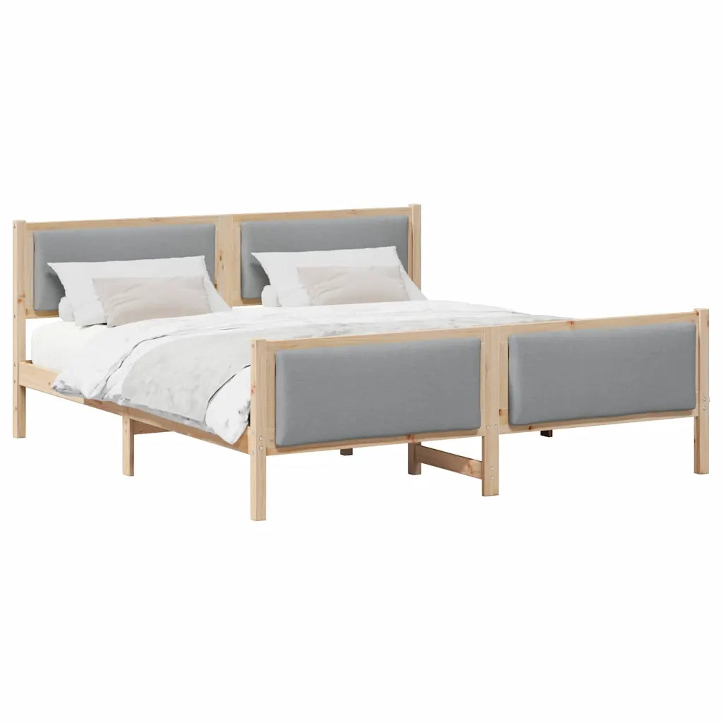 Struttura del letto Grigio chiaro 200 x 200 cm Tessuto