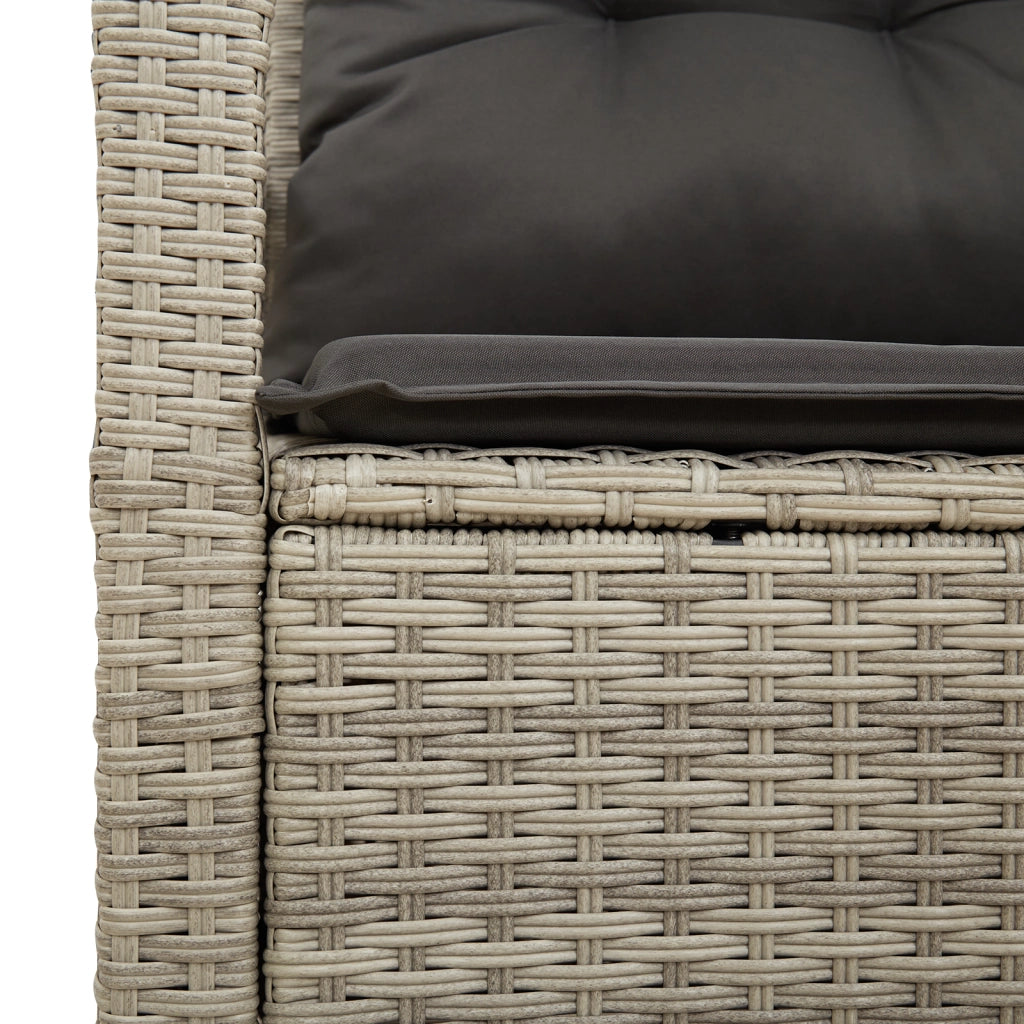 Divano da Giardino a 2 Posti con Cuscini Grigio in Rattan Sintetico