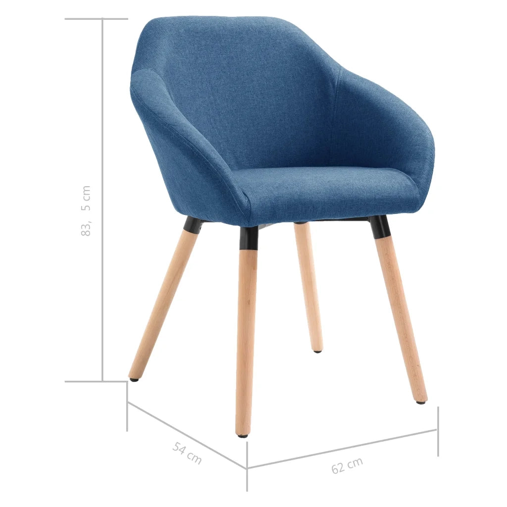Sedie da Pranzo 4 pz Blu in Tessuto 278411