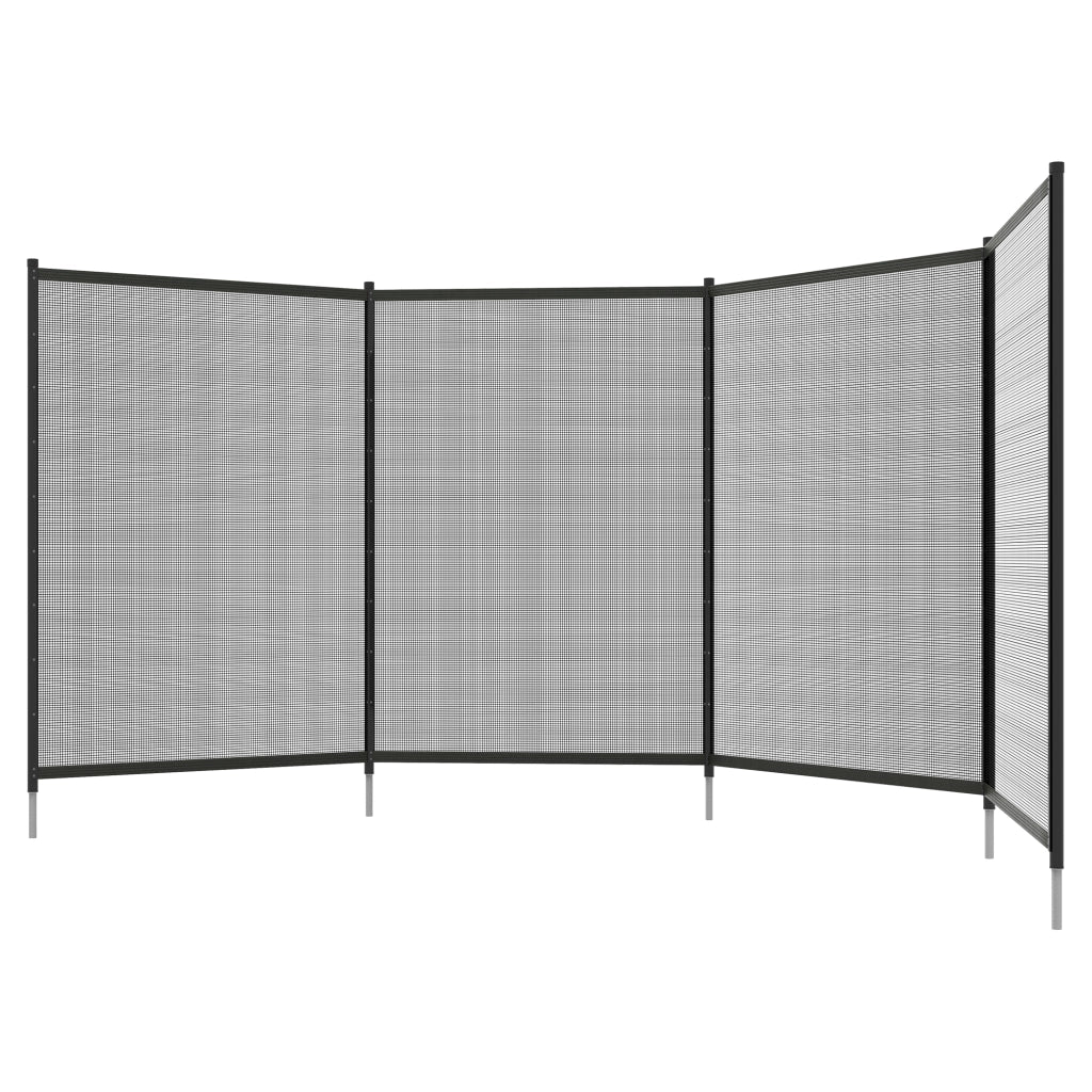 Recinto di sicurezza per piscina, 4 pezzi, alluminio e textilene, 126x365 cm, nero ¨C zephmum