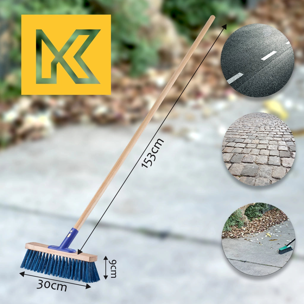 Scopa da giardino KADAX per spazzare strade e giardini, 30 cm