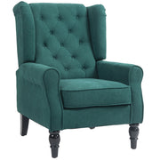 Poltrona in Stile Francese ¨C Xylo ¨C Tessuto Poliestere Imbottita con Cuscini Verde Scuro 74x86x102 cm