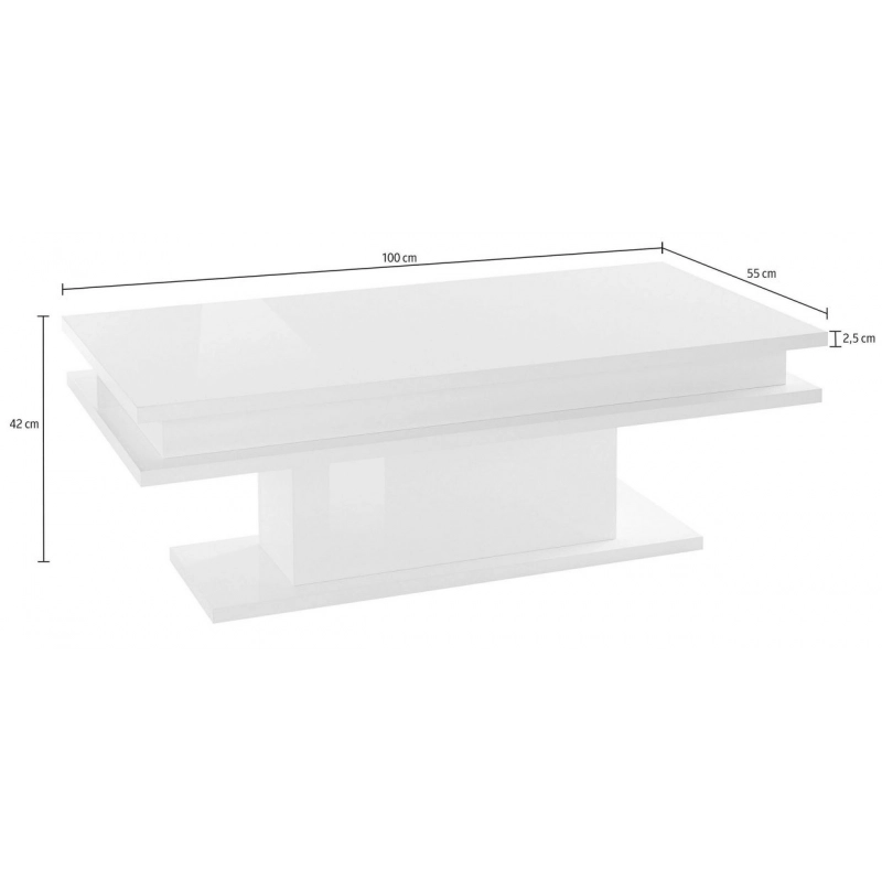 Tavolino da caffè Little Big – 100cm – Bianco Lucido