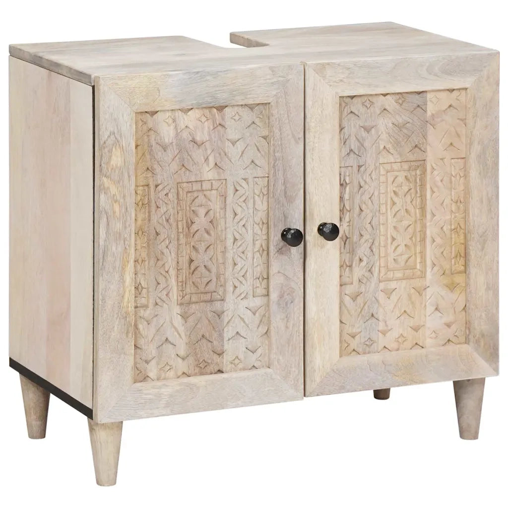 Set di mobili per il bagno 2 pcs Bianco Legno multistrato