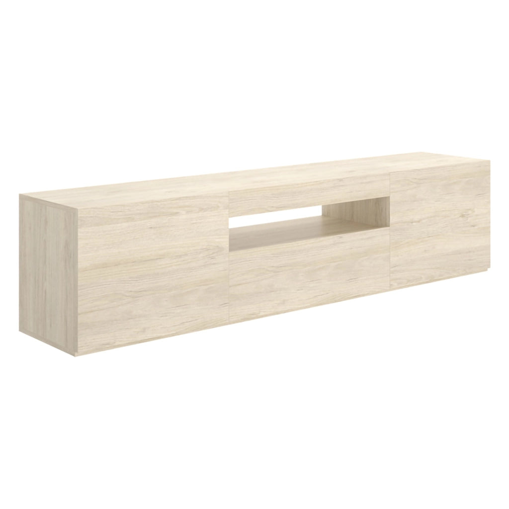 Burley, Mobile Porta tv 2 Ripiani, 42x200x48h cm Marrone Rovere