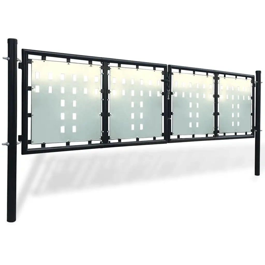 Cancello per Recinzione a una Porta Nero 300x100 cm 141691