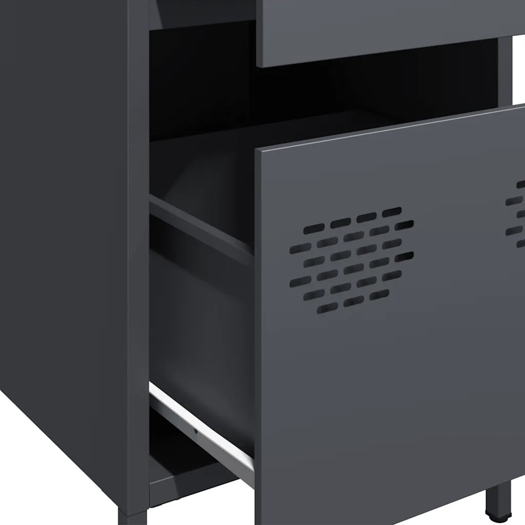 Credenza-Buffet-Armadio da cucina Antracite 35x39x73,5 cm in Acciaio Laminato a Freddo 449466