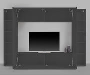 Parete attrezzata moderna soggiorno grigio porta TV 2 armadi pensile Note Mold