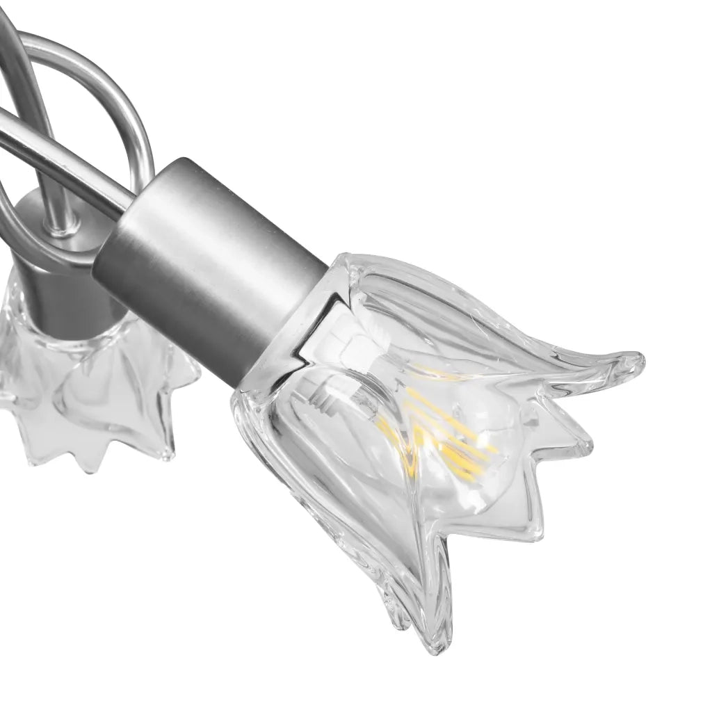 Lampadario con Paralumi in Vetro per 3 Lampadine E14 Tulipano 289227