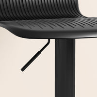 Set 2 Sgabelli da Bar con Schienale Girevoli e con Altezza Regolabile 76,5-97,5 cm in Polipropilene Nero