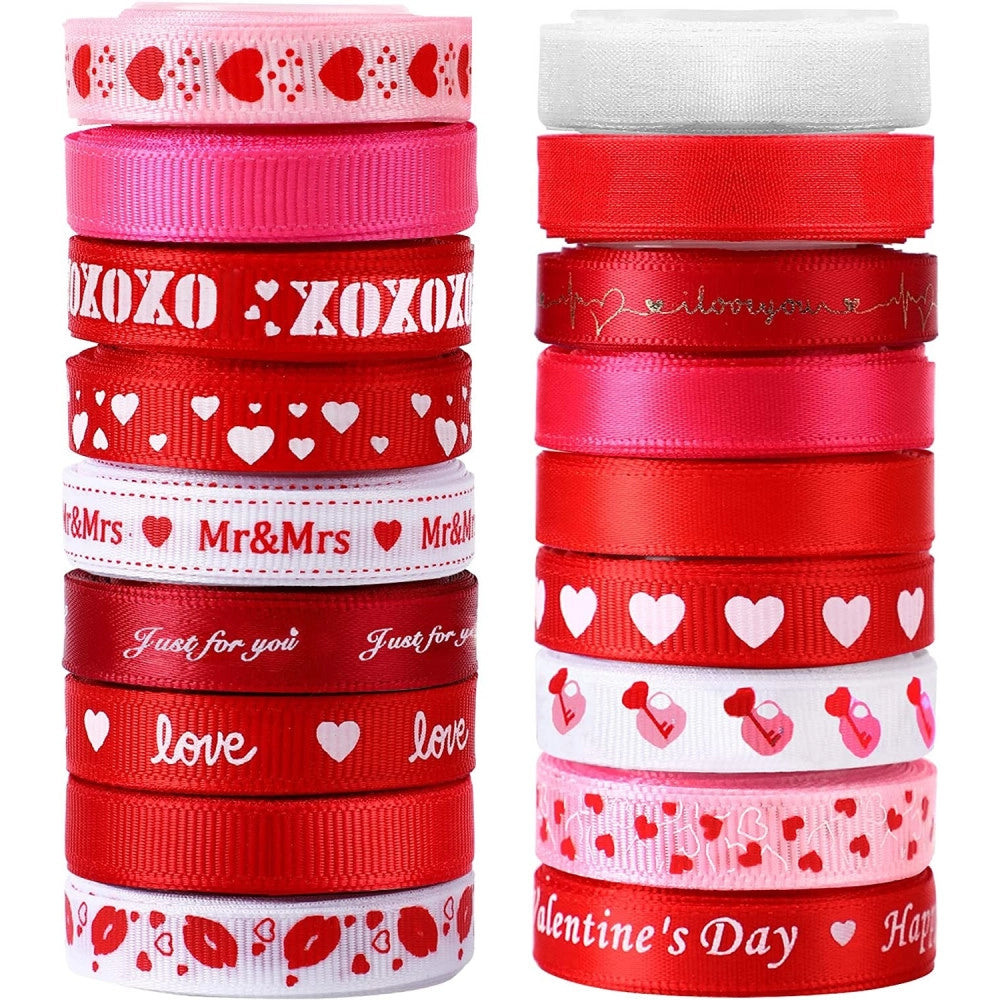 Trade Shop - Nastro San Valentino Ass. 1x270 Cm 2 Pezzi Matrimonio Anniversario Decorazioni Regalo -